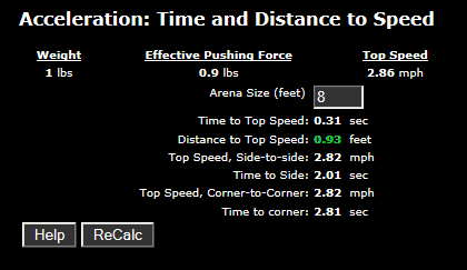 Tentacle acceleration calculator screen