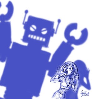Killer Robot drawing by Garrett Shikuma