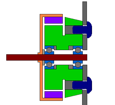 Cross-section of 'Algos' outrunner motor before conversion