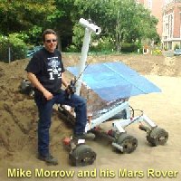 Mike Morrow and his Mars Rover replica.